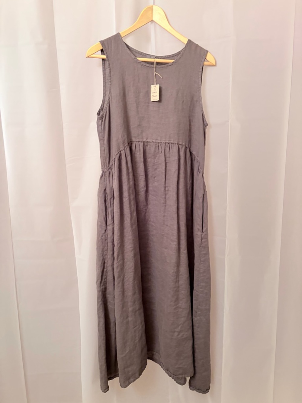 CP Shades Adele Olivetto Color Size S Linen Maxi Dress
